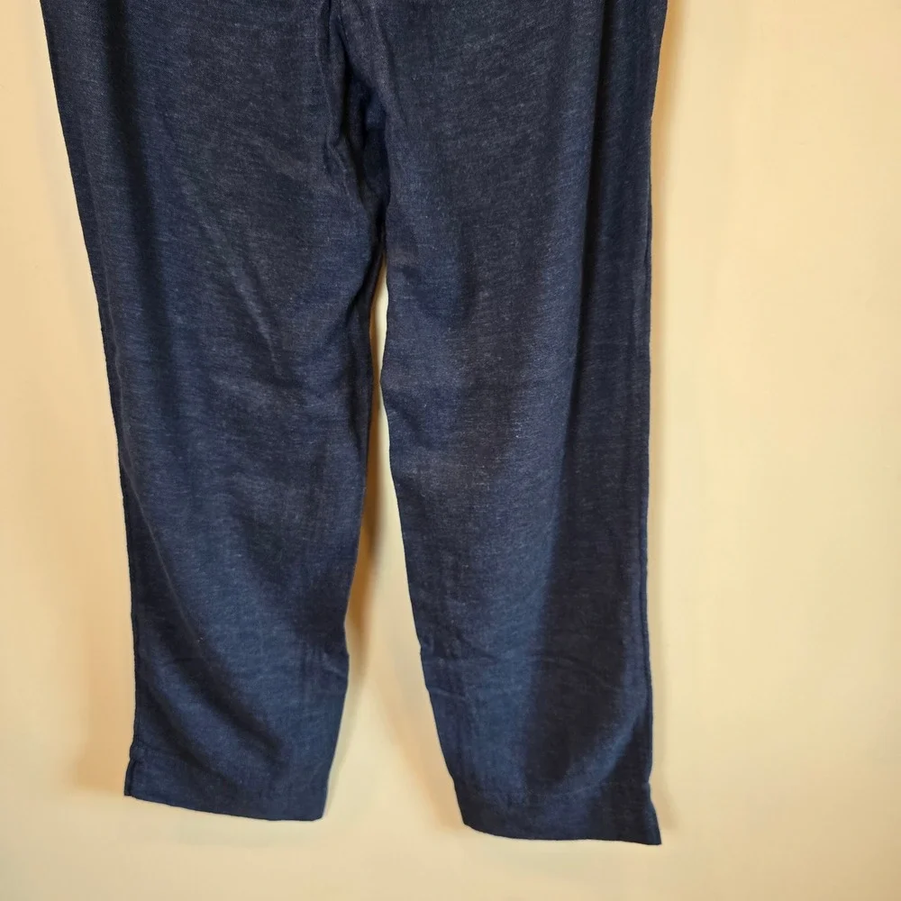 Banana Republic Pants Tapered High Rise Ankle Womens Extra Small Linen NWT Blue